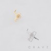  MULTI CZ CROSS 316L SURGICAL STEEL L-SHAPE NOSE RING